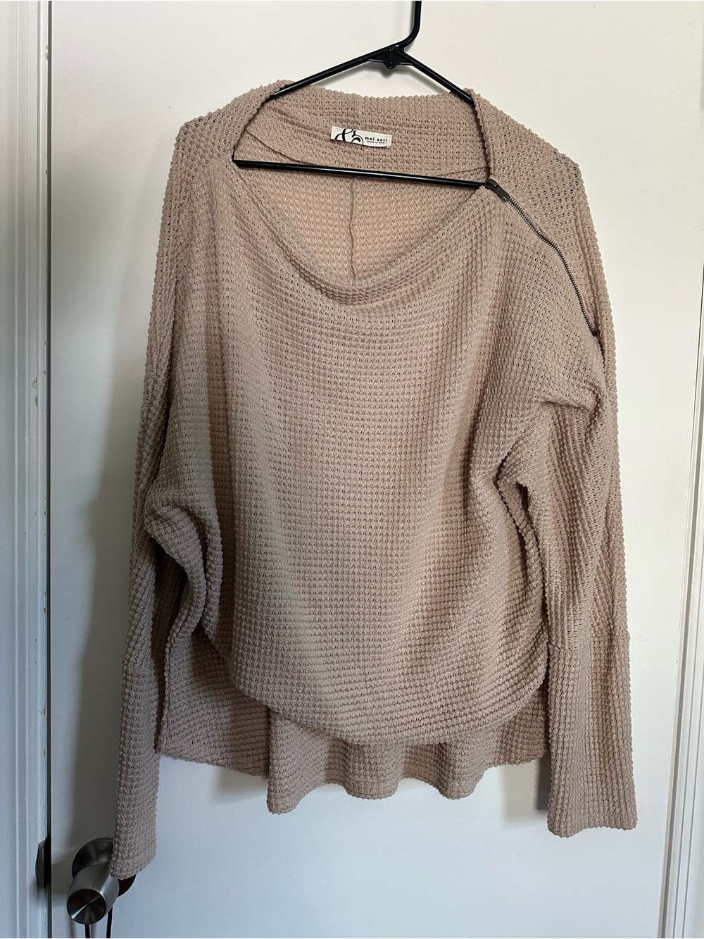 Mai Soli Waffle Knit Sweater - Beige Woman’s